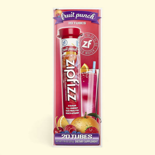 Zipfizz Energy Drink Mix, Fruit Punch, 20 ct