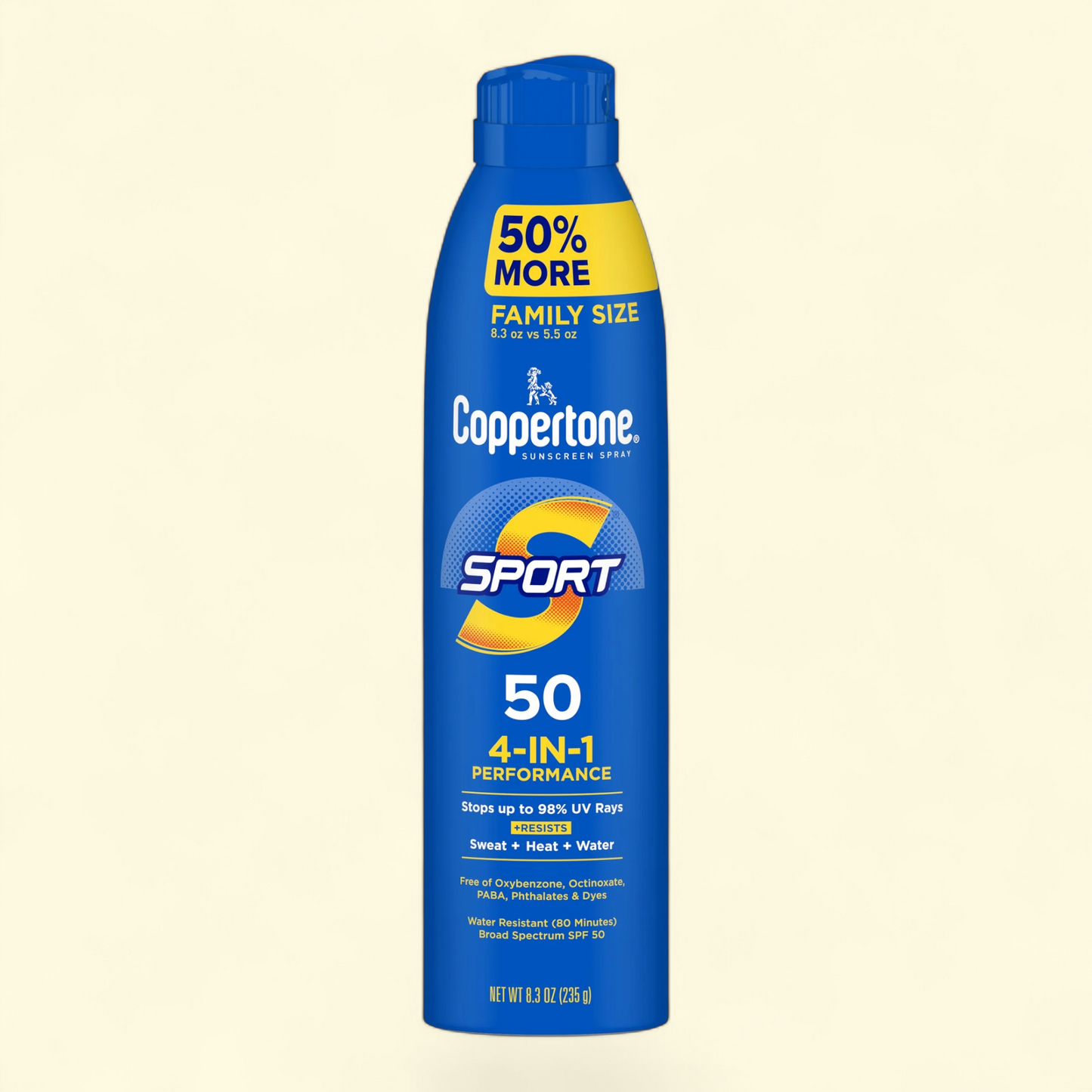 Spray solaire Coppertone Sport, indice de protection 30, 240 ml