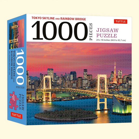 Tokyo Skyline and Rainbow Bridge Jigsaw Puzzle, 1000 Pieces: The Rainbow Bridge and Tokyo Tower, 24 in x 18 in