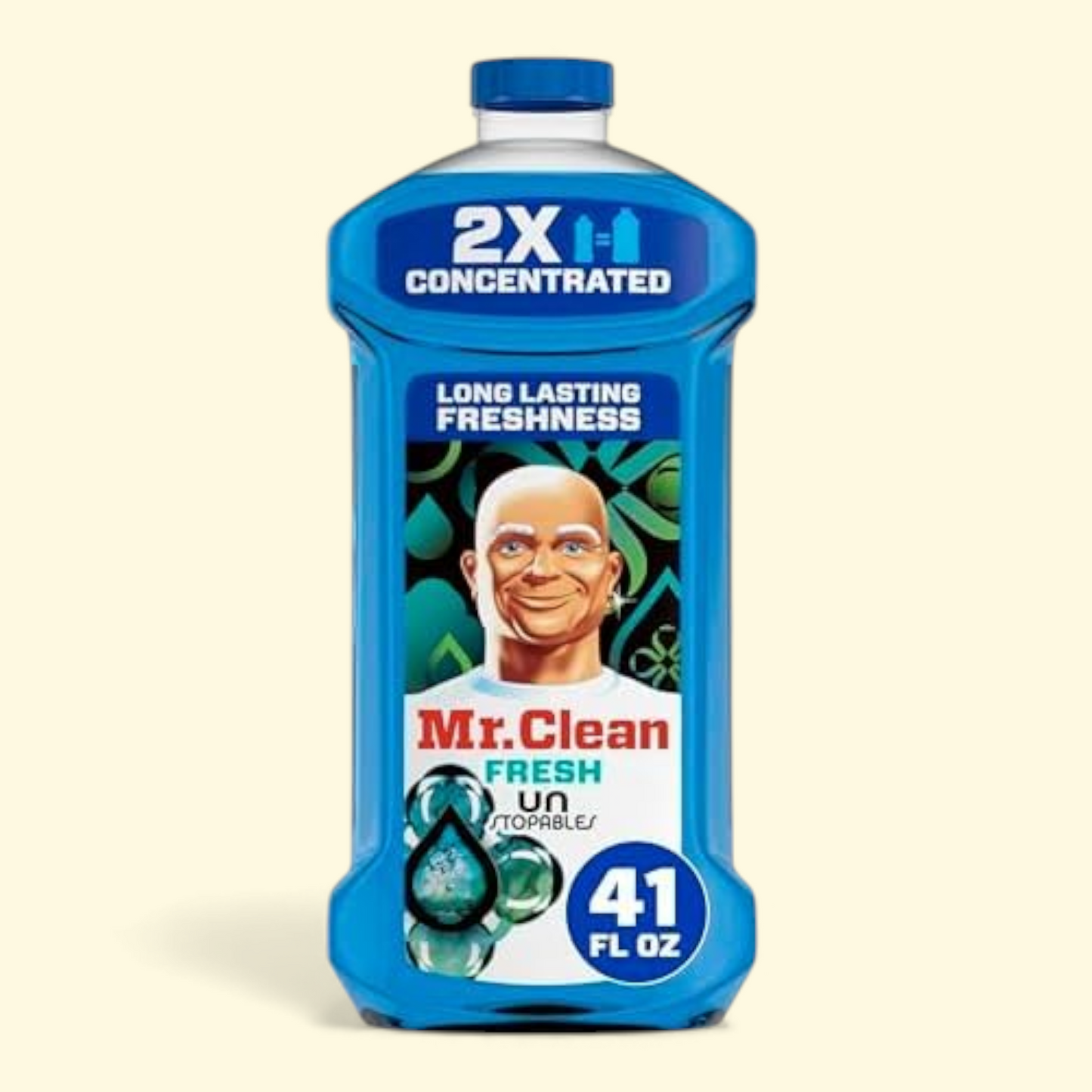 Mr. Clean 2X Concentrated Multi Surface, All Purpose Cleaner, Unstopables Fresh Scent, 41 fl oz