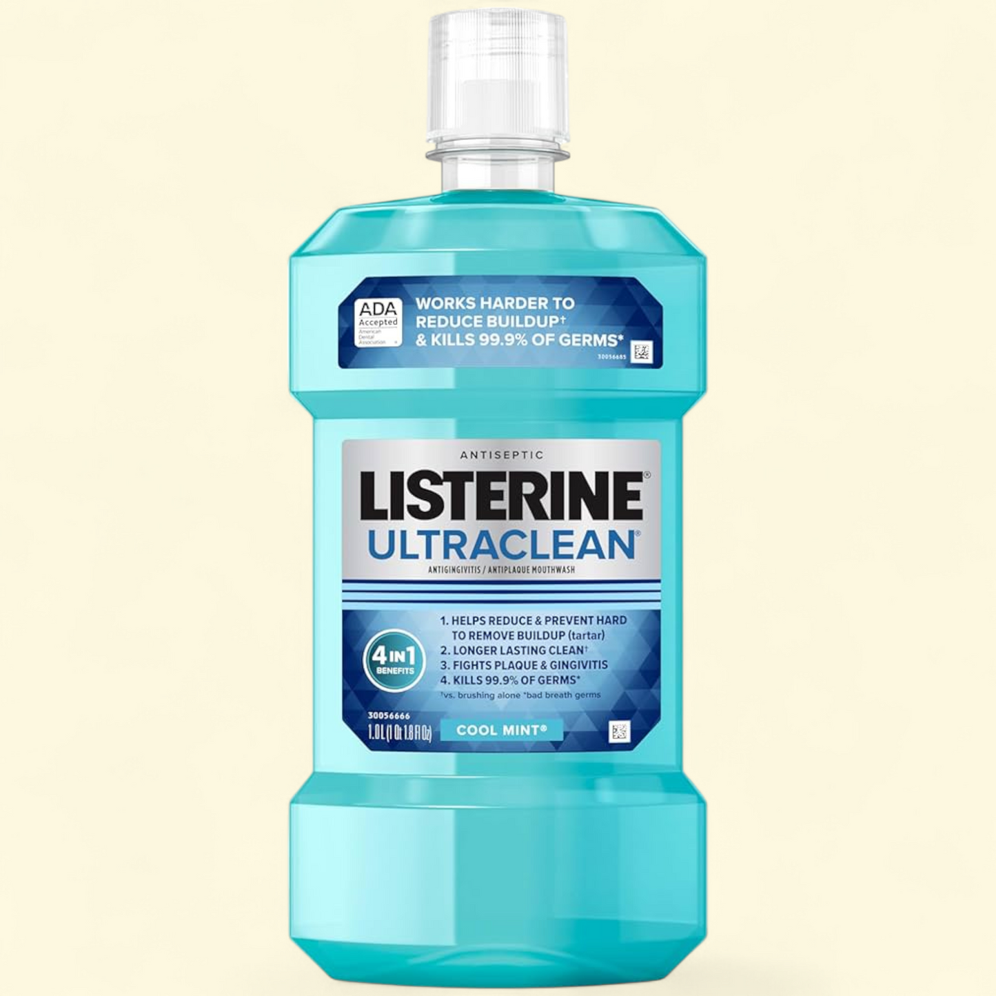 Listerine Ultraclean Antiseptic Mouthwash, Cool Mint, 500 mL