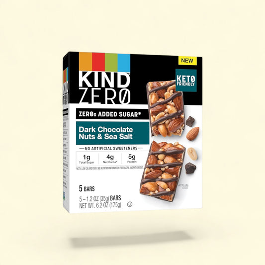 KIND ZERO Dark Chocolate Nuts and Sea Salt Bars, 6.2oz — authentic US product shipped worldwide by Treatspree