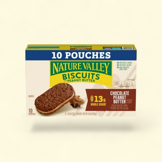 Nature Valley Biscuit Sandwiches, Chocolate Peanut Butter, 10 Bars, 13.5 oz