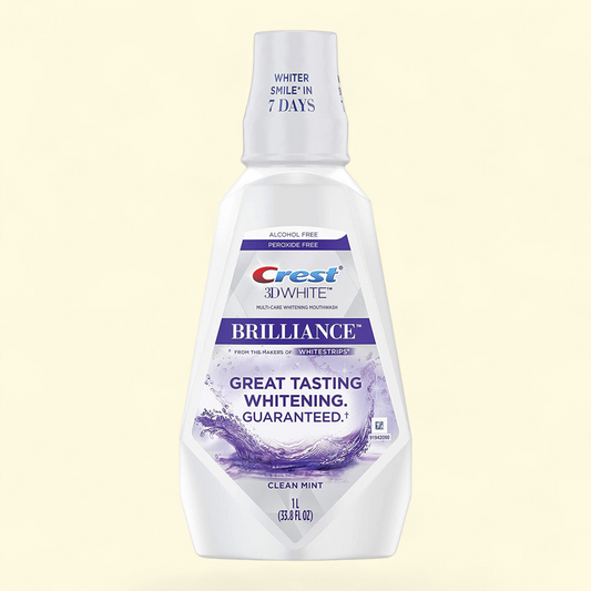 Crest 3D White Brilliance Mouthwash, Clean Mint, 33.8 fl oz