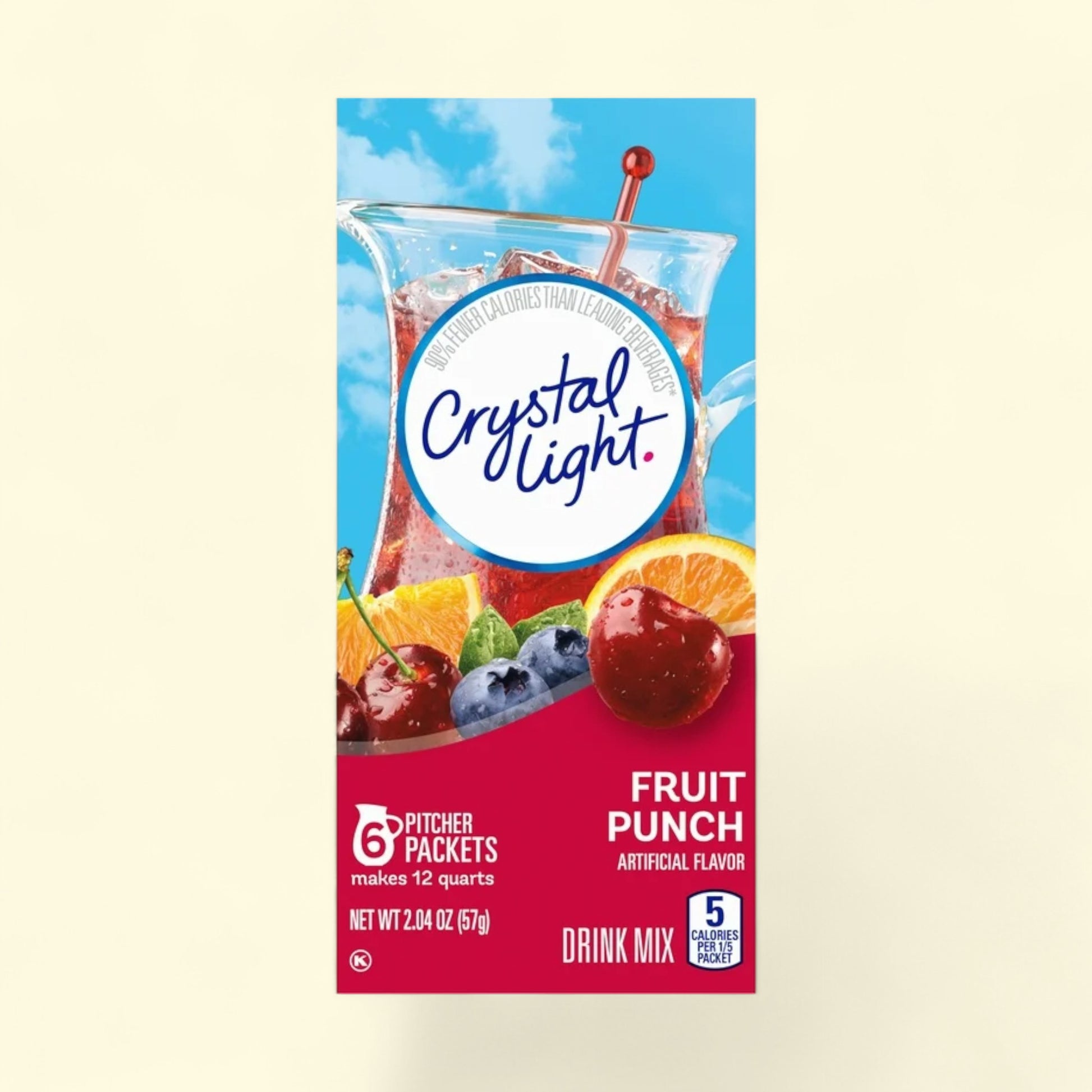 Crystal Light Zero Sugar Fruit Punch Drink Mix Packets, 6 packets — authentic US product shipped worldwide by Treatspree