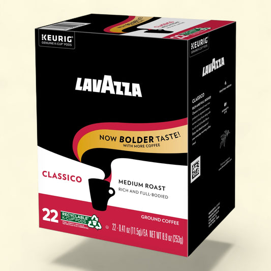 Lavazza Now bolder taste with more coffee classico medium roast rich and full bodied