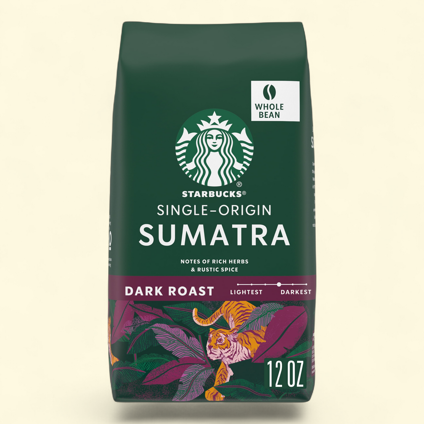 Starbucks Sumatra Dark Roast Whole Bean Coffee, 12 oz