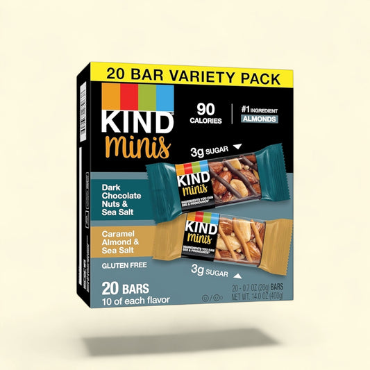 KIND Minis, Dark Chocolate Nuts & Sea Salt, Caramel Almond & Sea Sa... — authentic US product shipped worldwide by Treatspree