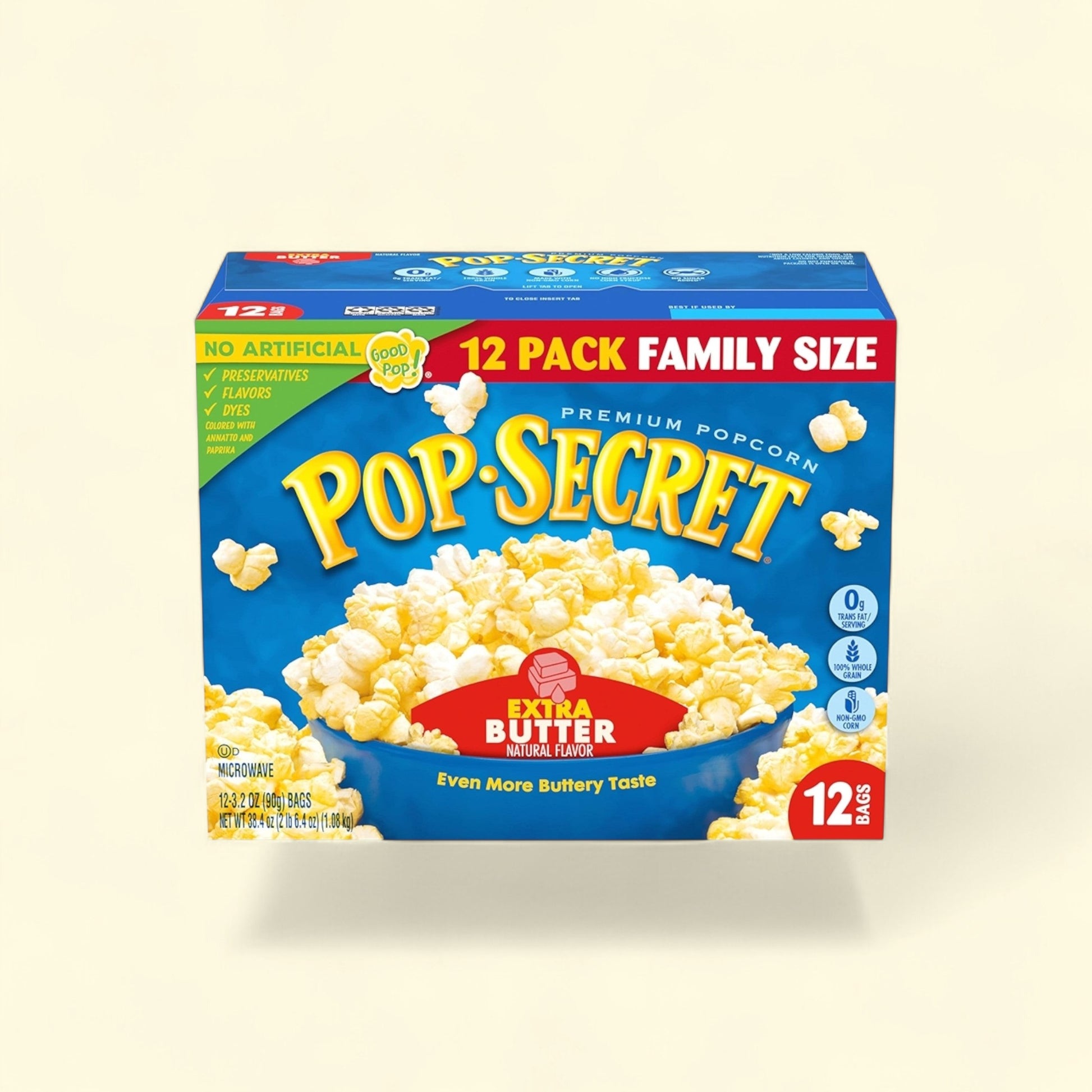 Pop Secret Microwave Popcorn, Extra Butter, 3.2 Oz, 12 Ct — authentic US product shipped worldwide by Treatspree