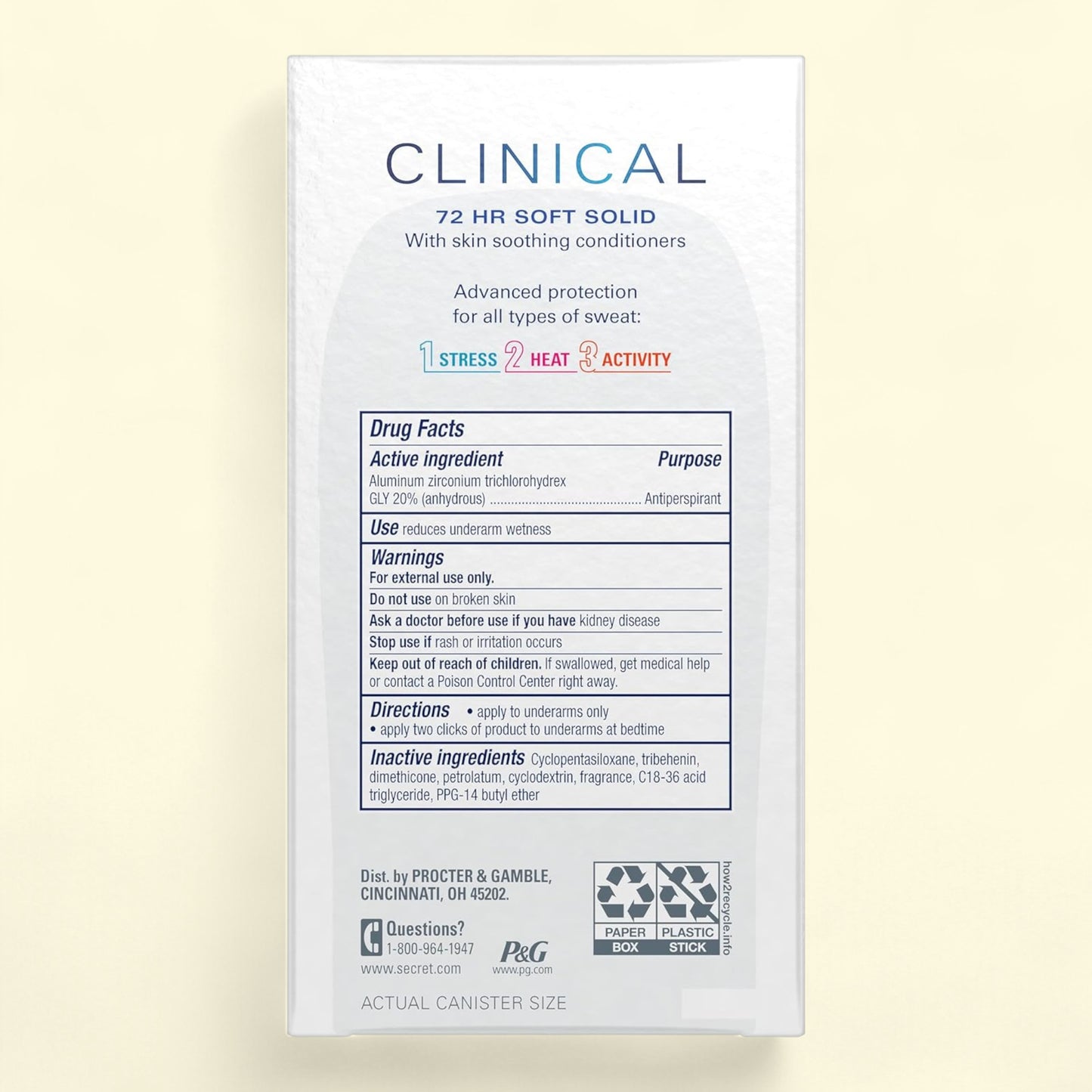 Secret Clinical Soft Solid Antiperspirant Deodorant for Women, 1.6 oz