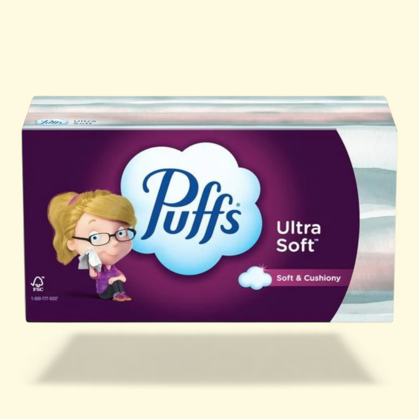 Puffs Facial Tissues, Family Size, 124 Tissues