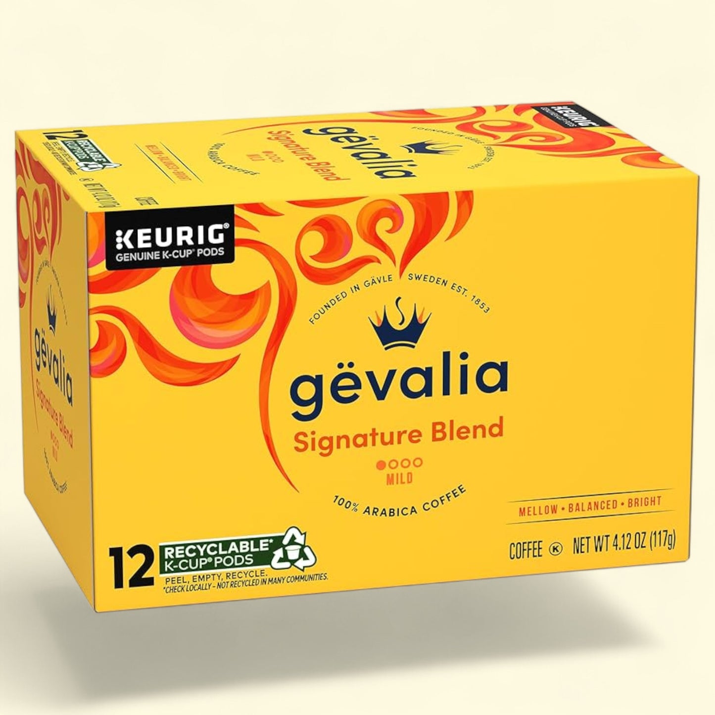 Gevalia Signature Blend K-Cup pods packaging on a white background
