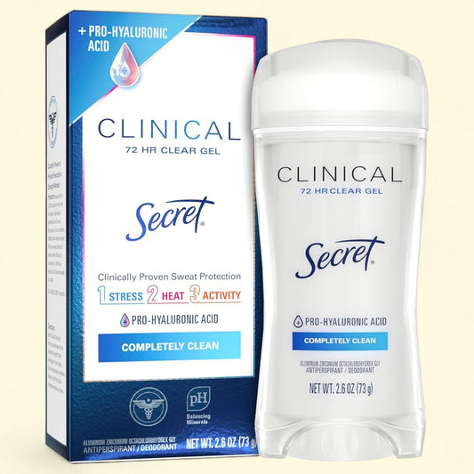 Secret Clinical Antiperspirant and Deodorant for Women, Completely Clean, 2.6 oz