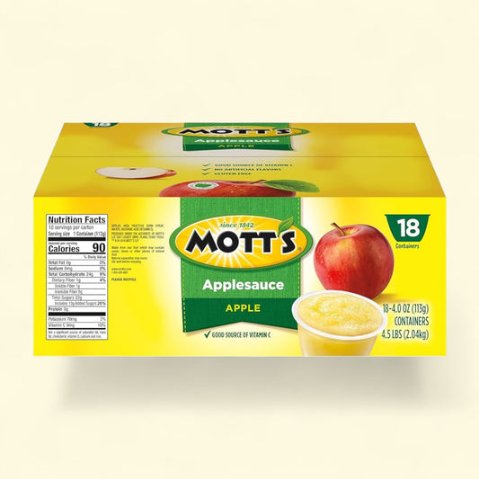 Box of Mott's Apple Applesauce on a white background