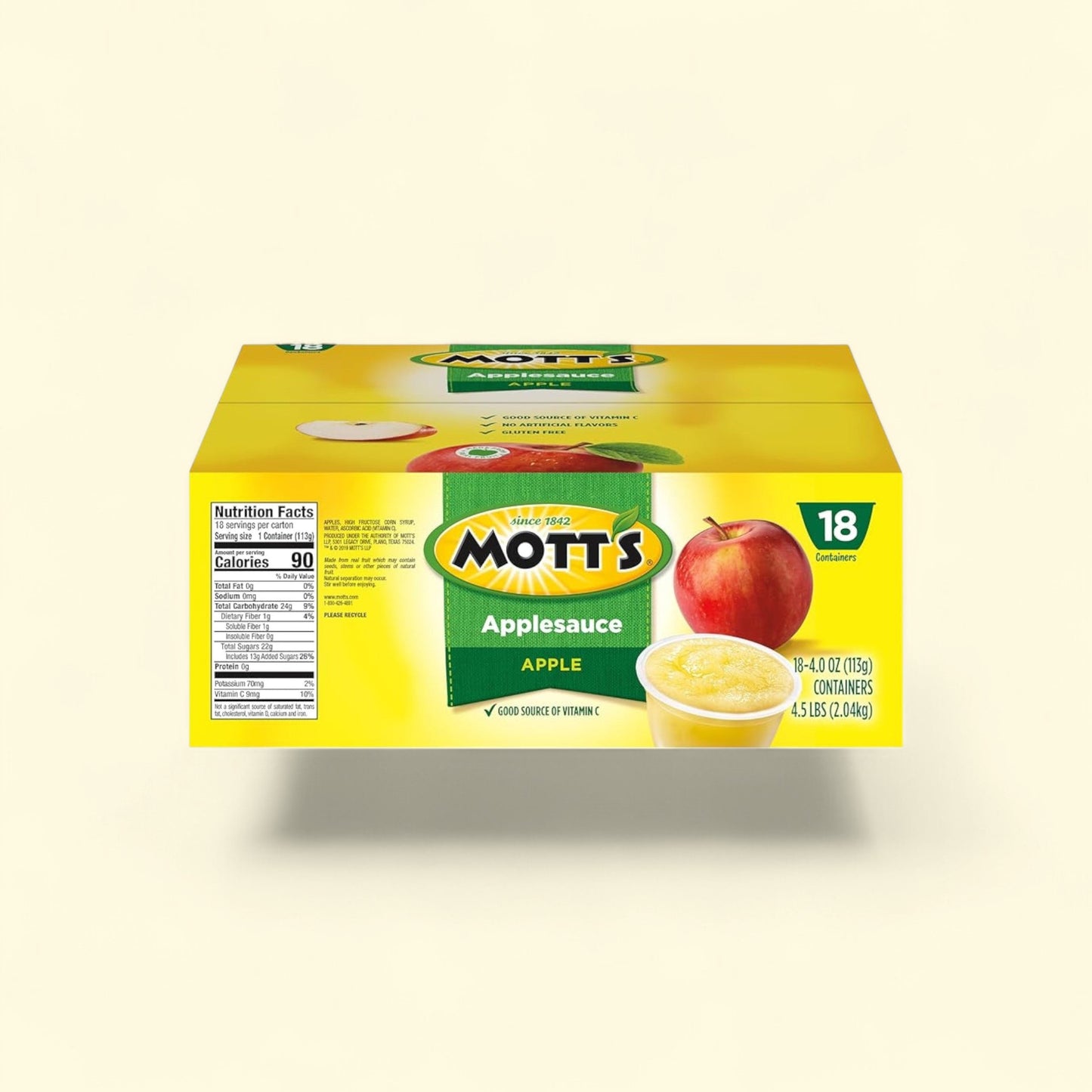 Mott's Applesauce, 4 Ounce Cups, 18 Count — authentic US product shipped worldwide by Treatspree