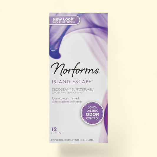 Norforms Feminine Deodorant Suppositories, Island Escape, 12 Ct