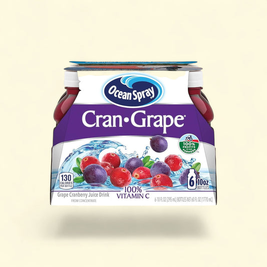 Ocean Spray Cran-Grape Juice Drinks, 10 fl oz Bottles, 6 Count — authentic US product shipped worldwide by Treatspree