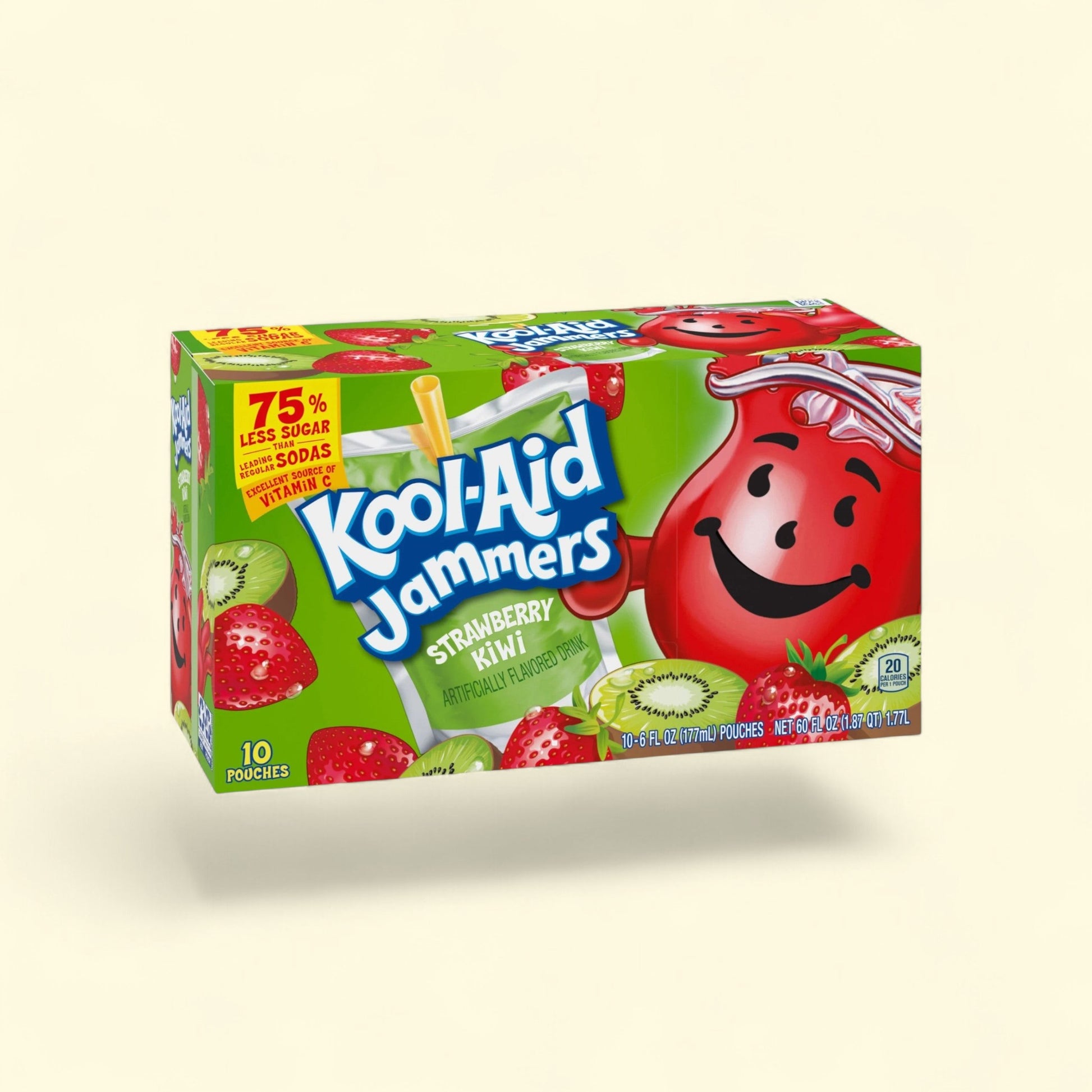 Kool-Aid Jammers Strawberry Kiwi Flavored Drink, Pouches, 10 count — authentic US product shipped worldwide by Treatspree