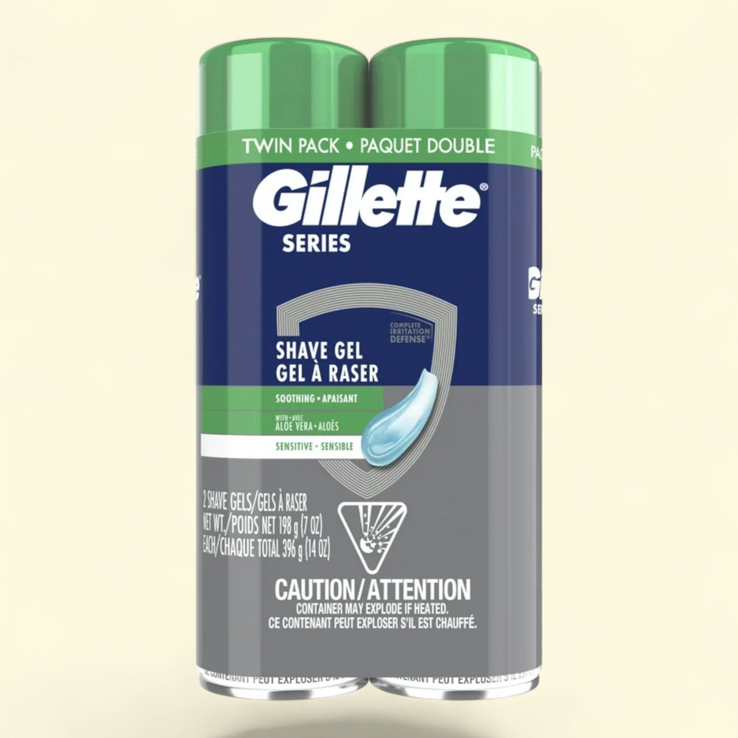 Gillette Series Shave Gel for Men, 14 oz, Twin Pack