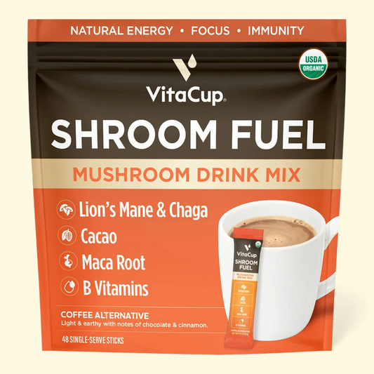 VitaCup Shroom Fuel Mushroom Coffee Alternative Packets, 2-pack, 48 Counts