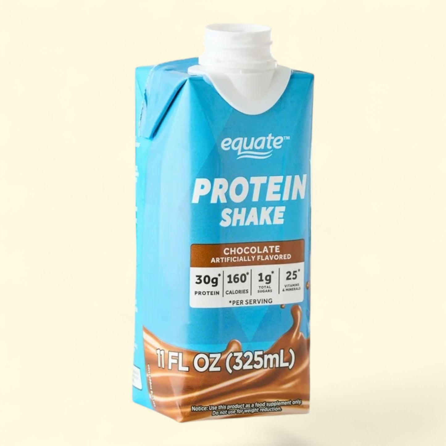 Equate Protein Nutrition Shake, Chocolate, 11 fl oz, 4 Count