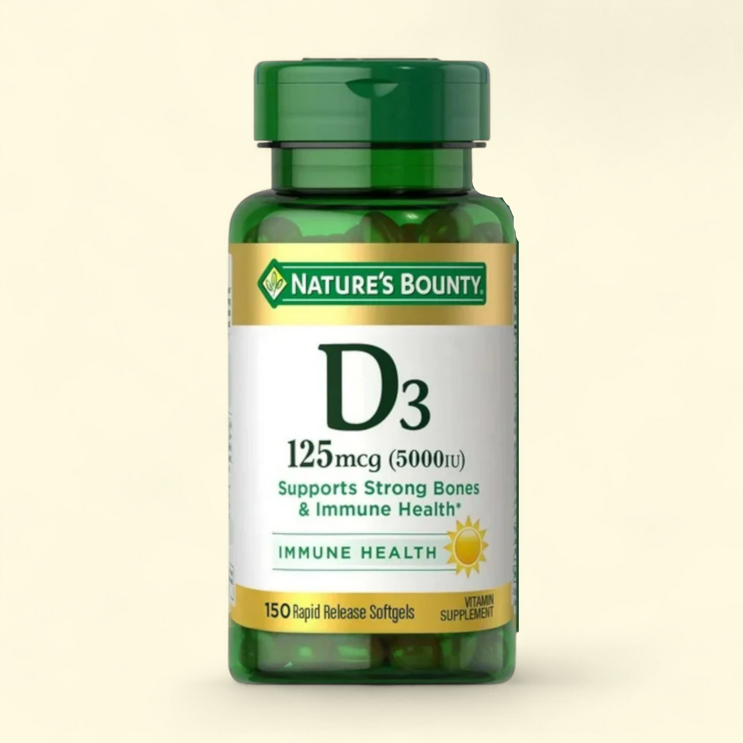 Nature's Bounty Vitamin D3, 125 mcg, Softgels, 150 Count