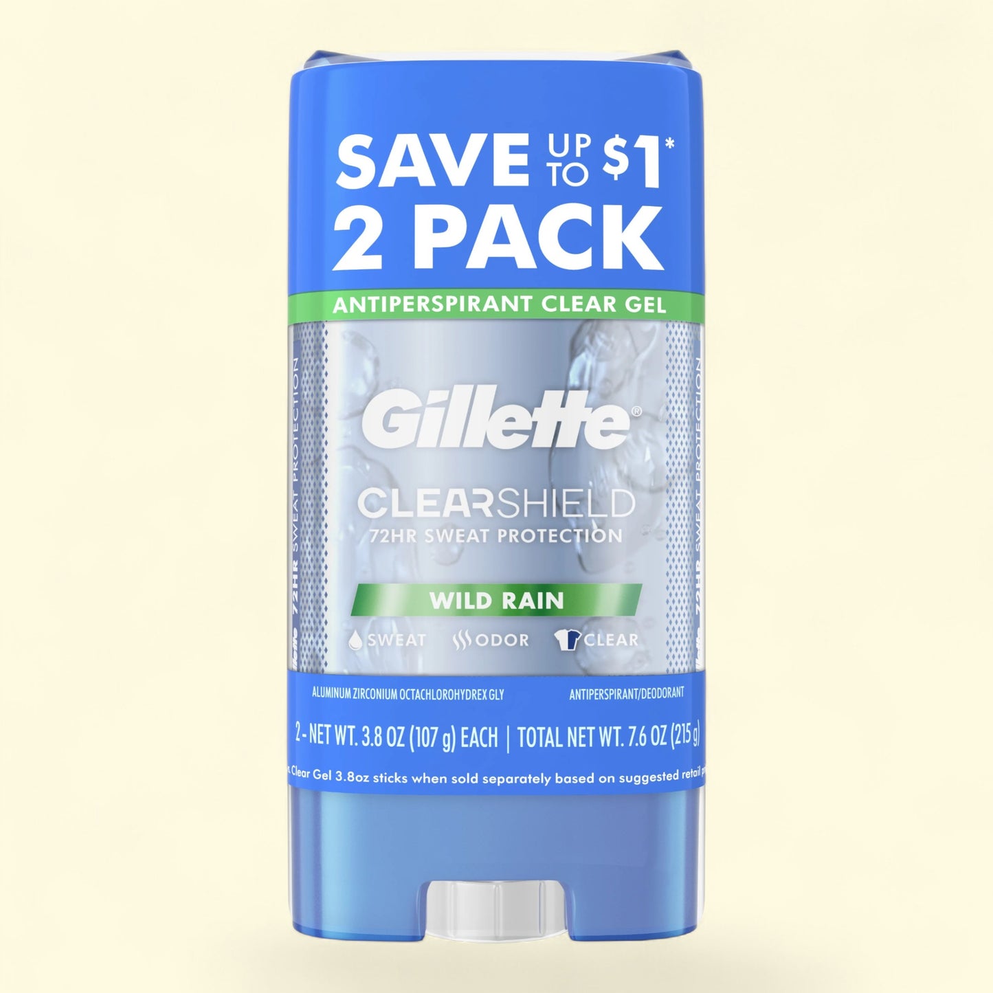 Gillette ClearShield antiperspirant clear gel packaging