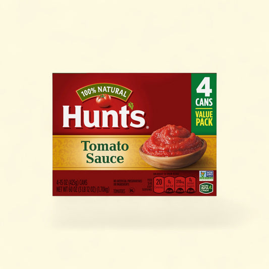Hunt's 100% Natural Tomato Sauce, 15 oz Can, 4 Count — authentic US product shipped worldwide by Treatspree