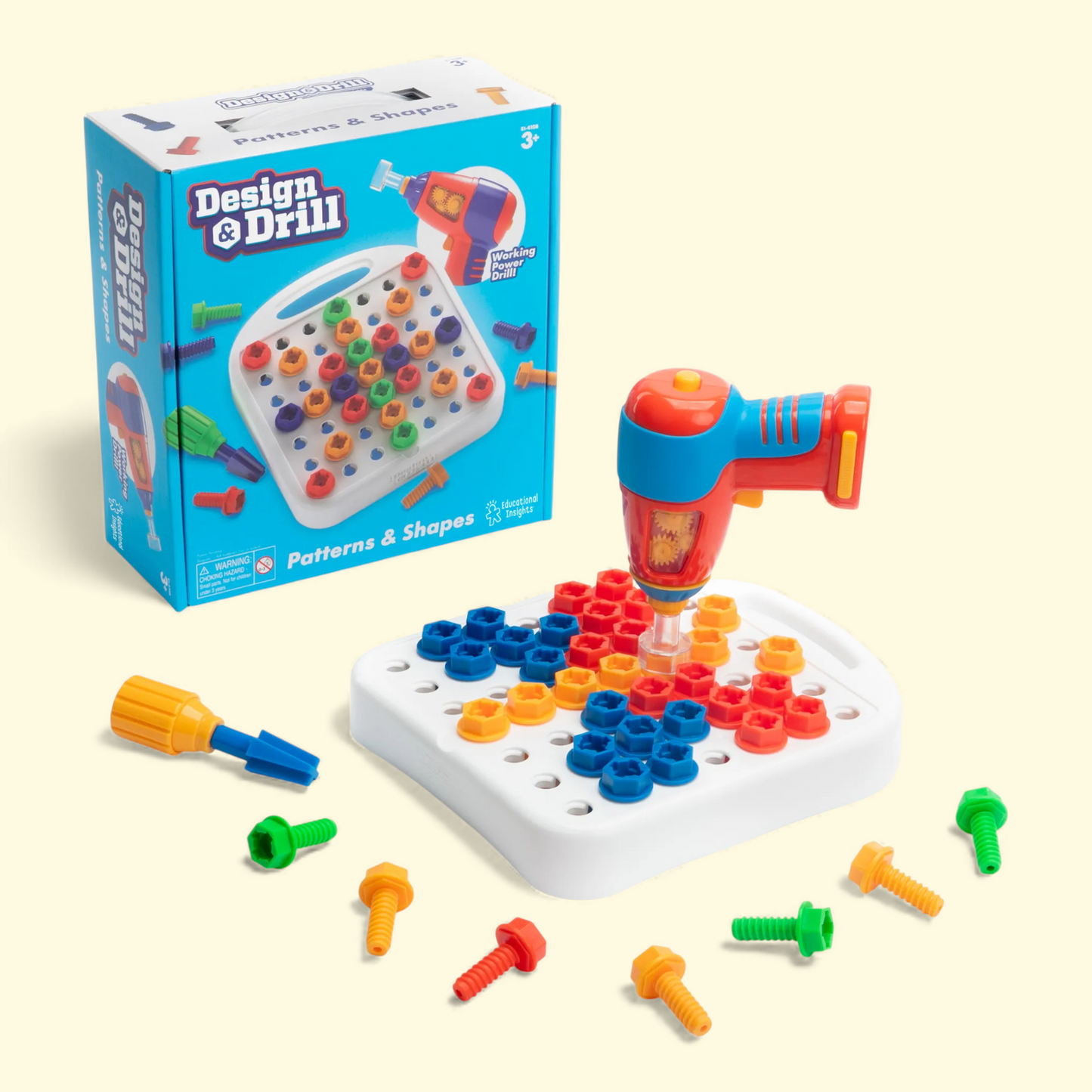 Educational Insights Design & Drill Patterns & Shapes Toy, Preschool STEM, Ages 3-5+