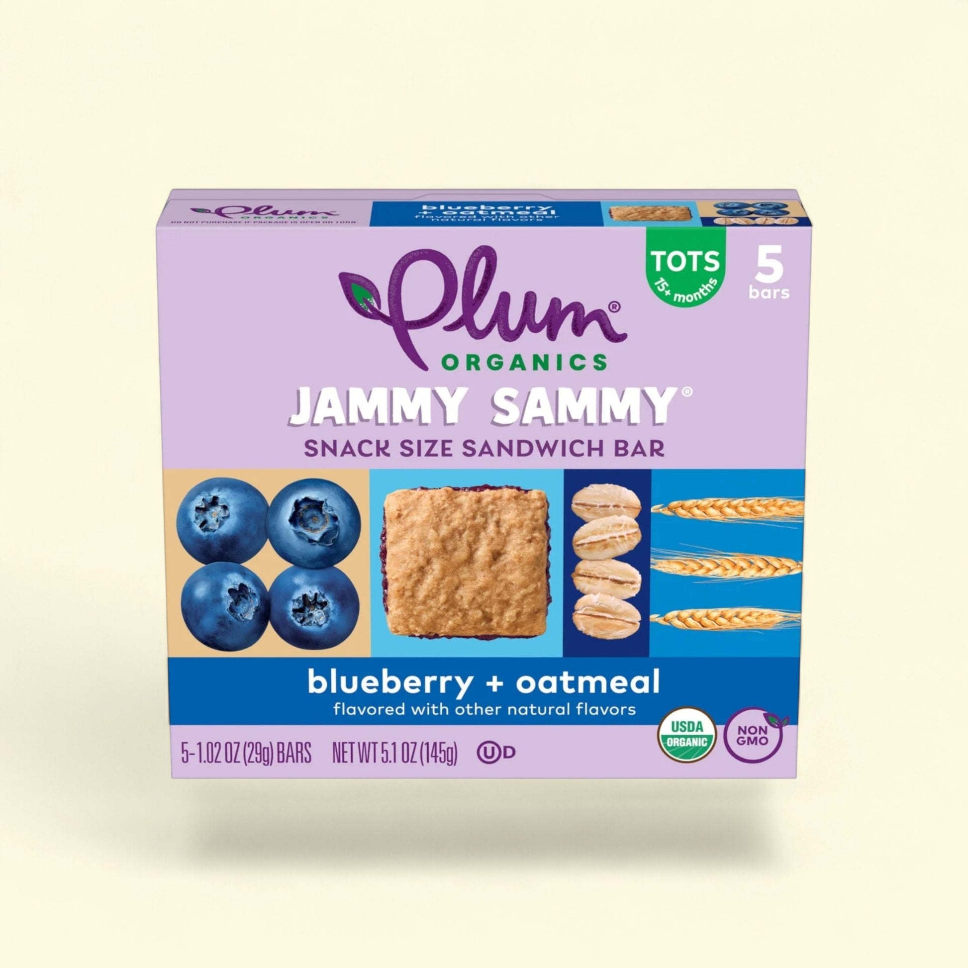 Plum Organics Jammy Sammy Snack Bars, Blueberry and Oatmeal, 1.02 o... — authentic US product shipped worldwide by Treatspree
