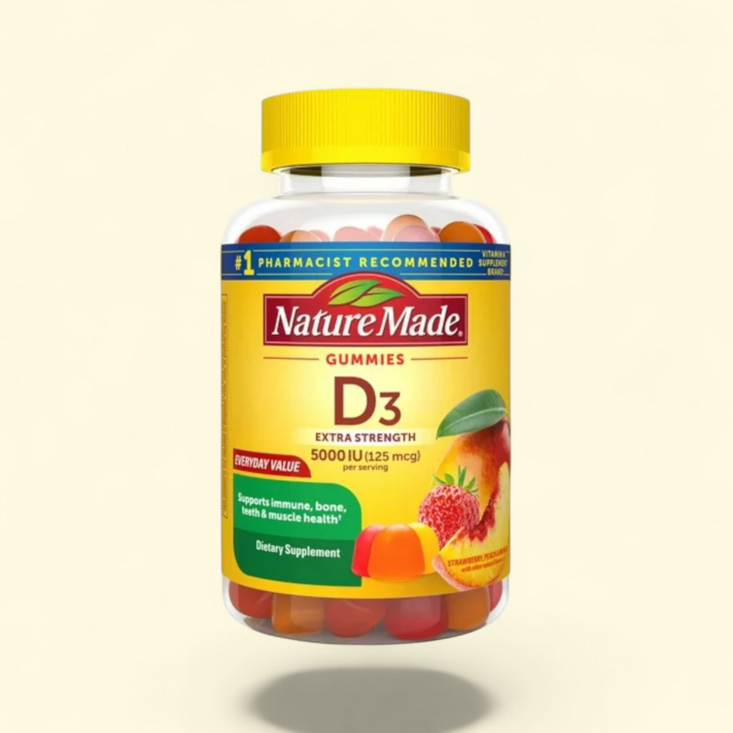 Nature Made Vitamin D3 5000 IU Gummies, 90 Count