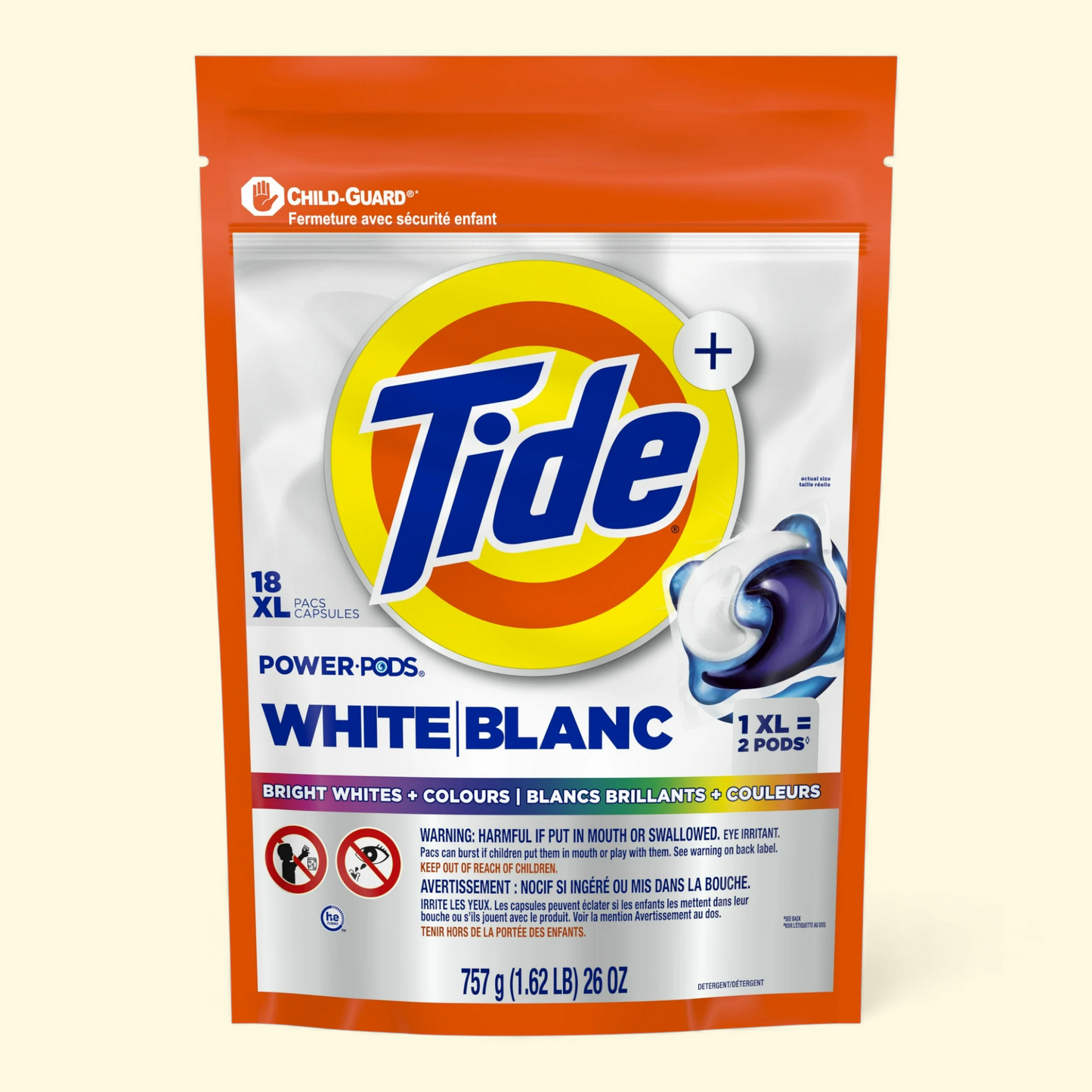 Tide Power PODS White Laundry Detergent Pacs, 18 Count — authentic US product shipped worldwide by Treatspree
