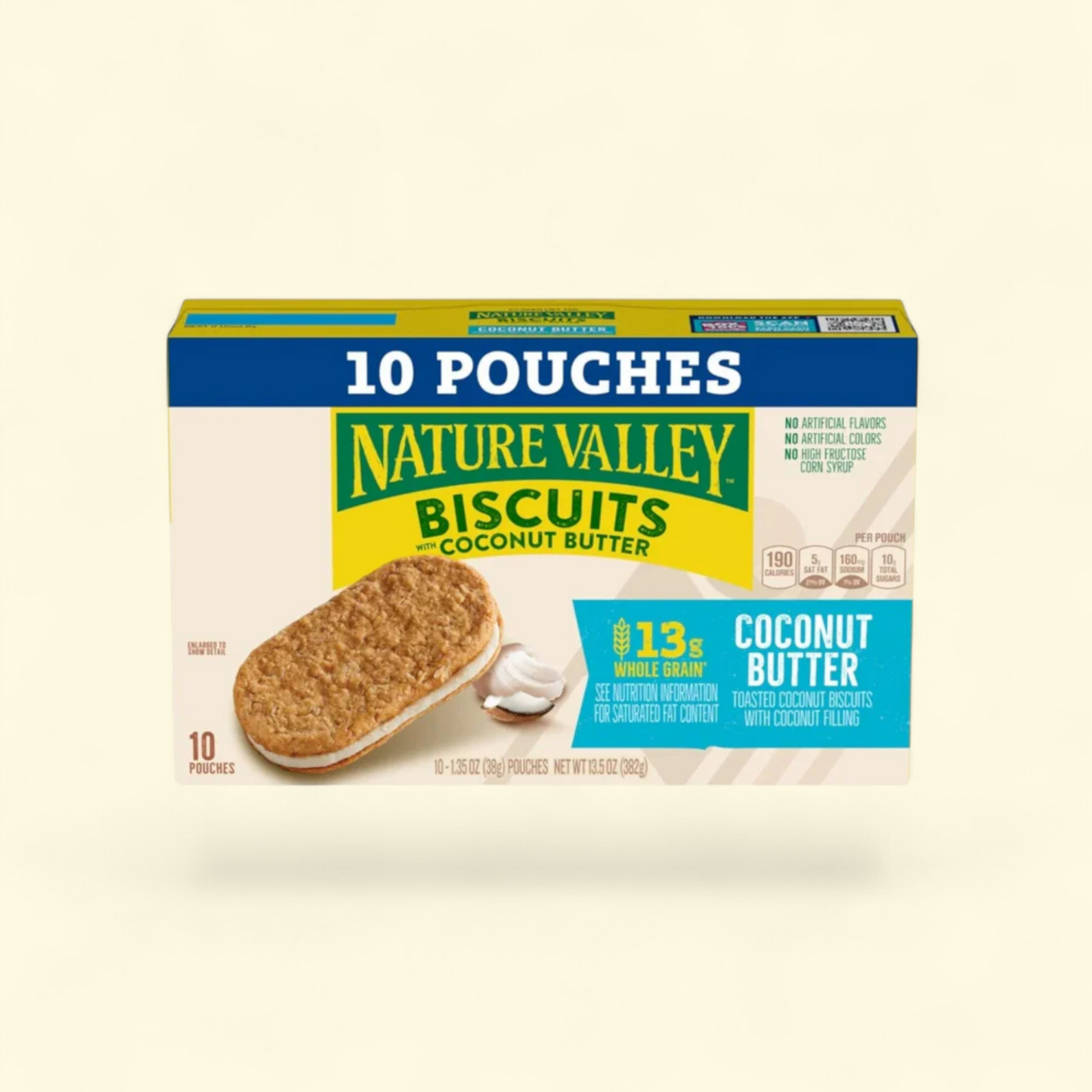Nature Valley Biscuit Sandwiches, Coconut Butter, 10 Bars, 13.5 oz
