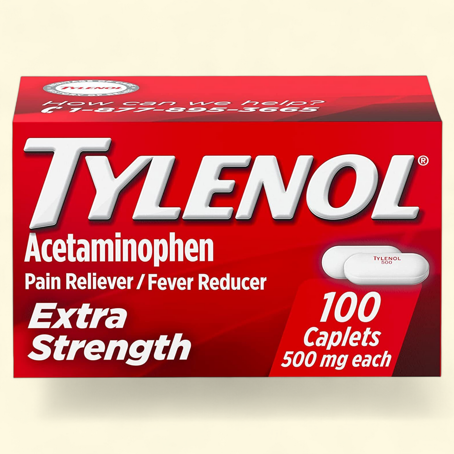 Tylenol Extra Strength Acetaminophen Caplets, 100 Ct, 2 Pack