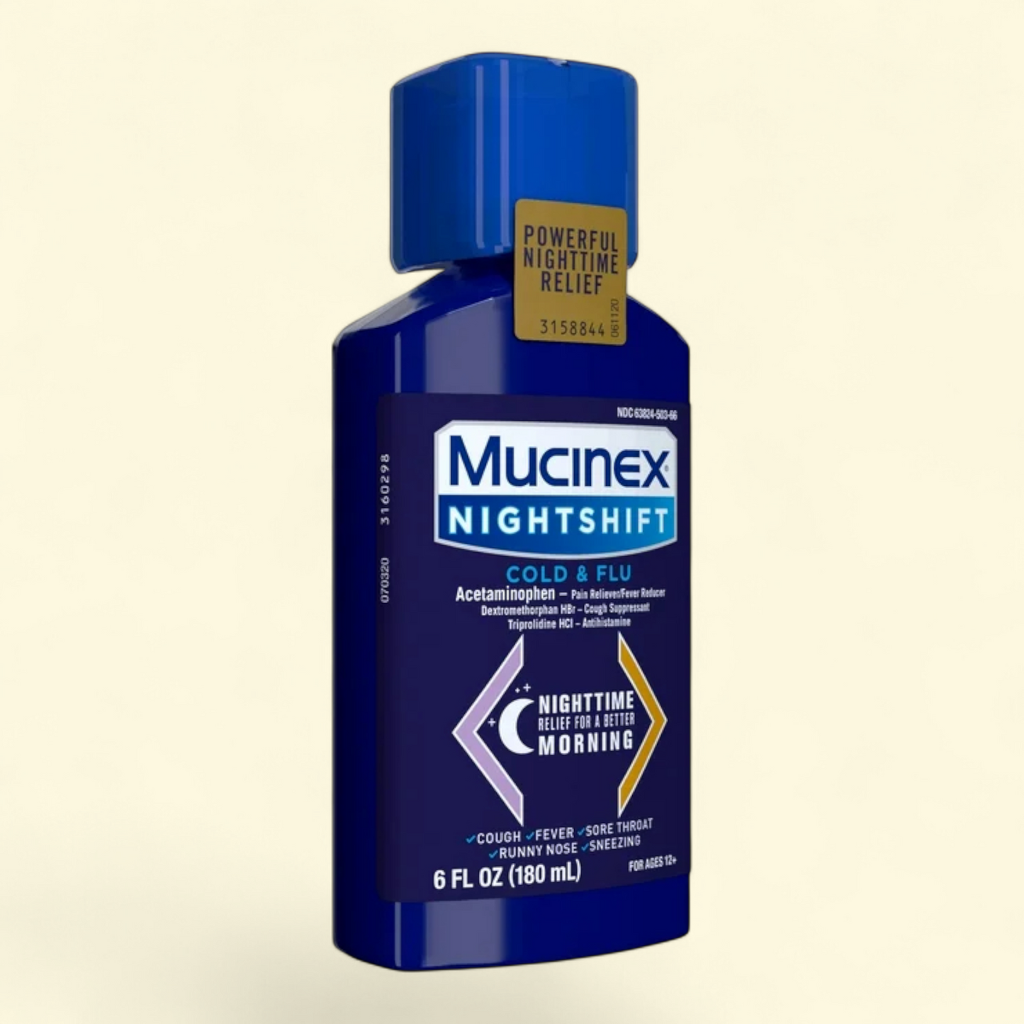 Mucinex Nightshift Cold and Flu Medicine, 6 fl oz
