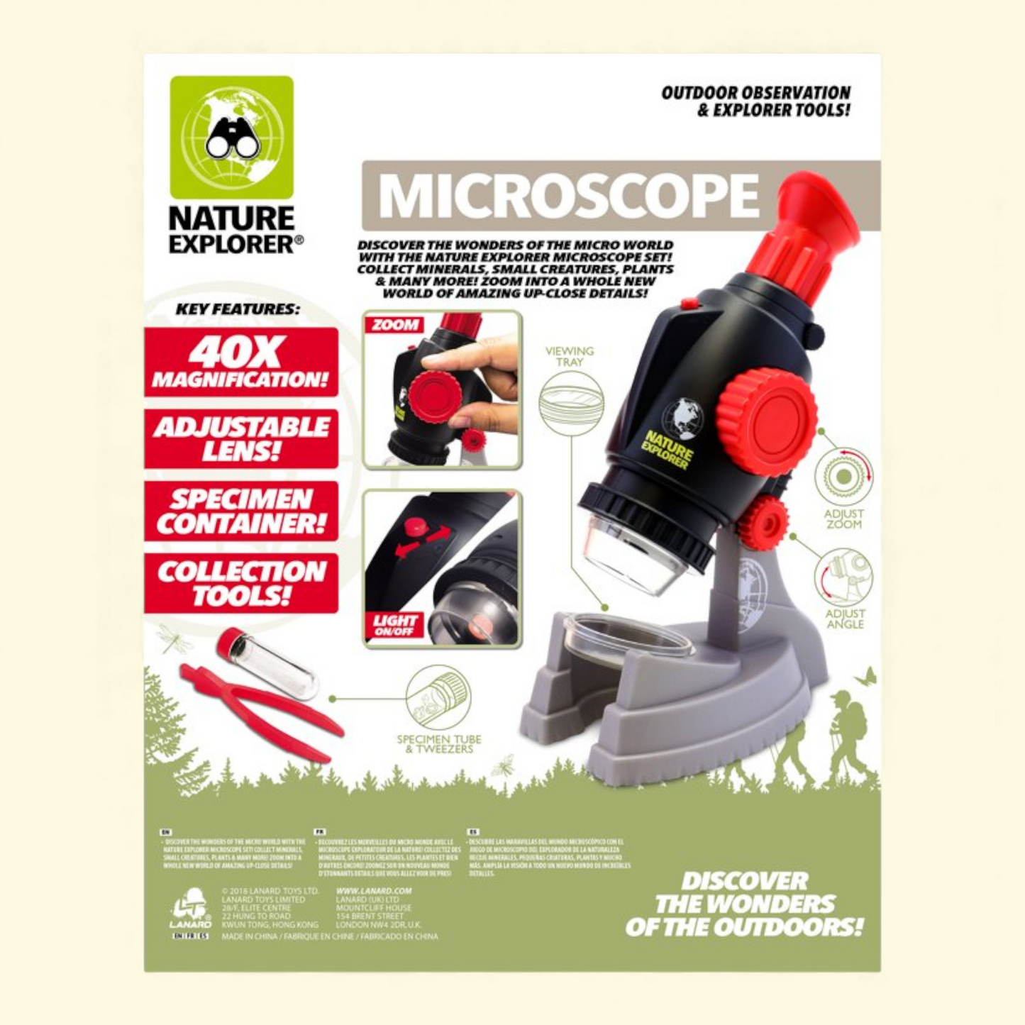 Lanard Nature Explorer: Microscope, Adjustable Zoom Lens, STEM Toy, Kids Ages 3+