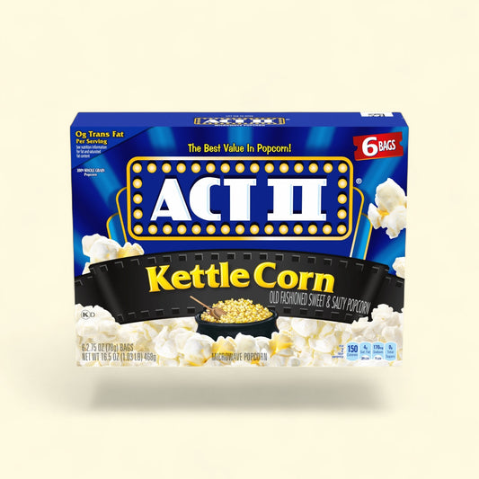 Act II Kettle Corn Microwave Popcorn, 2.75 oz., 6-Count — authentic US product shipped worldwide by Treatspree