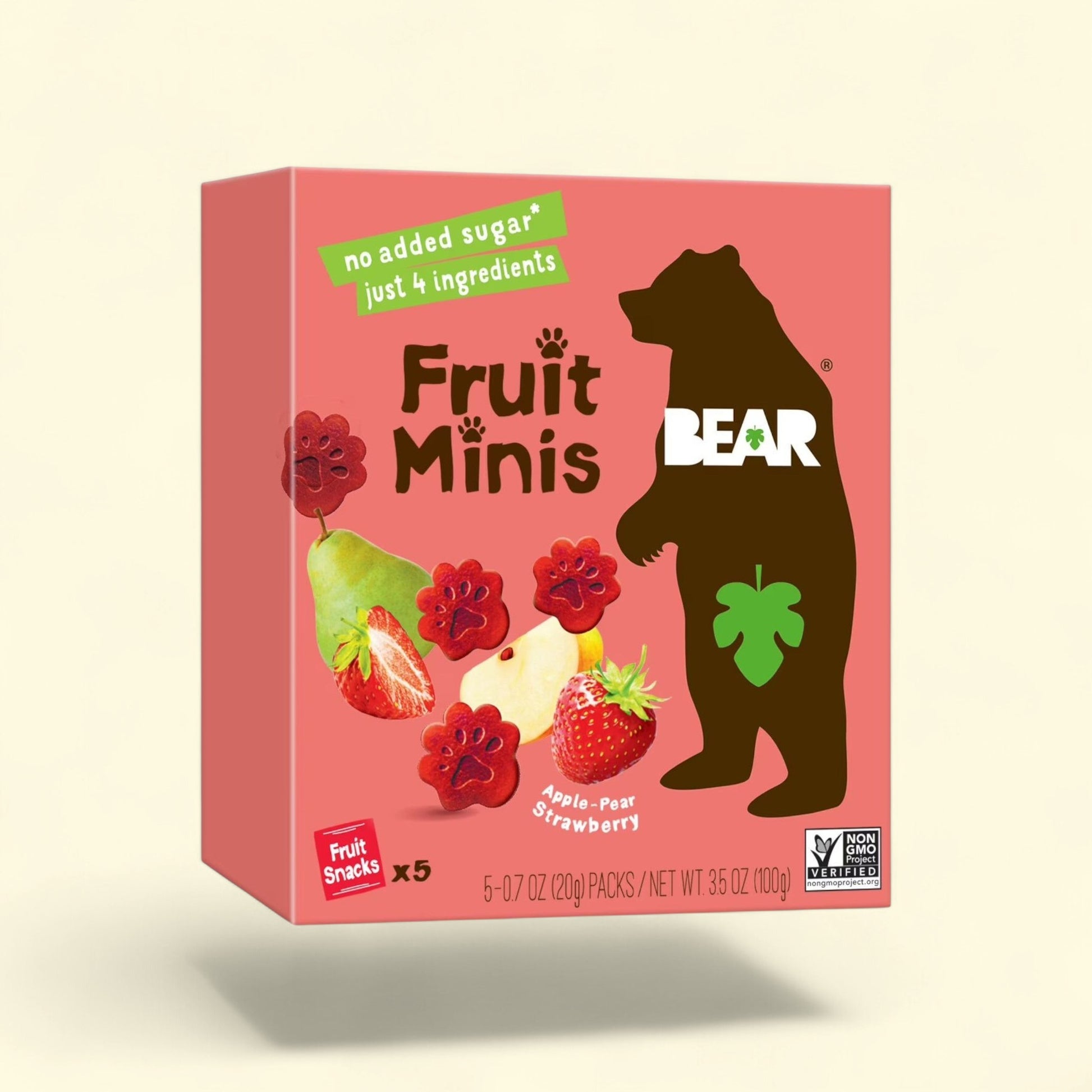 BEAR Strawberry Fruit Rolls, 5ct/3.5oz — authentic US product shipped worldwide by Treatspree