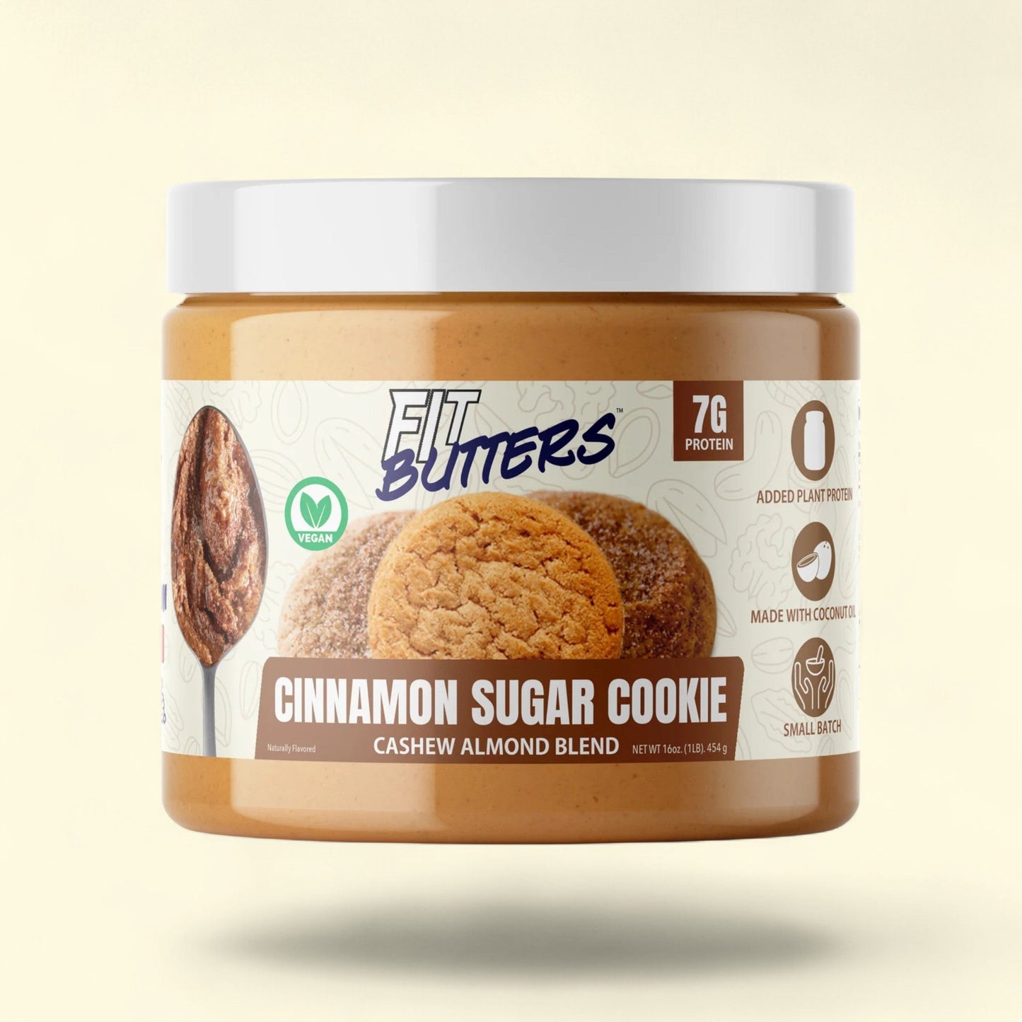 Fit Butters Cinnamon Sugar Cookie Cashew Almond Butter, Vegan, 16oz — authentic US product shipped worldwide by Treatspree