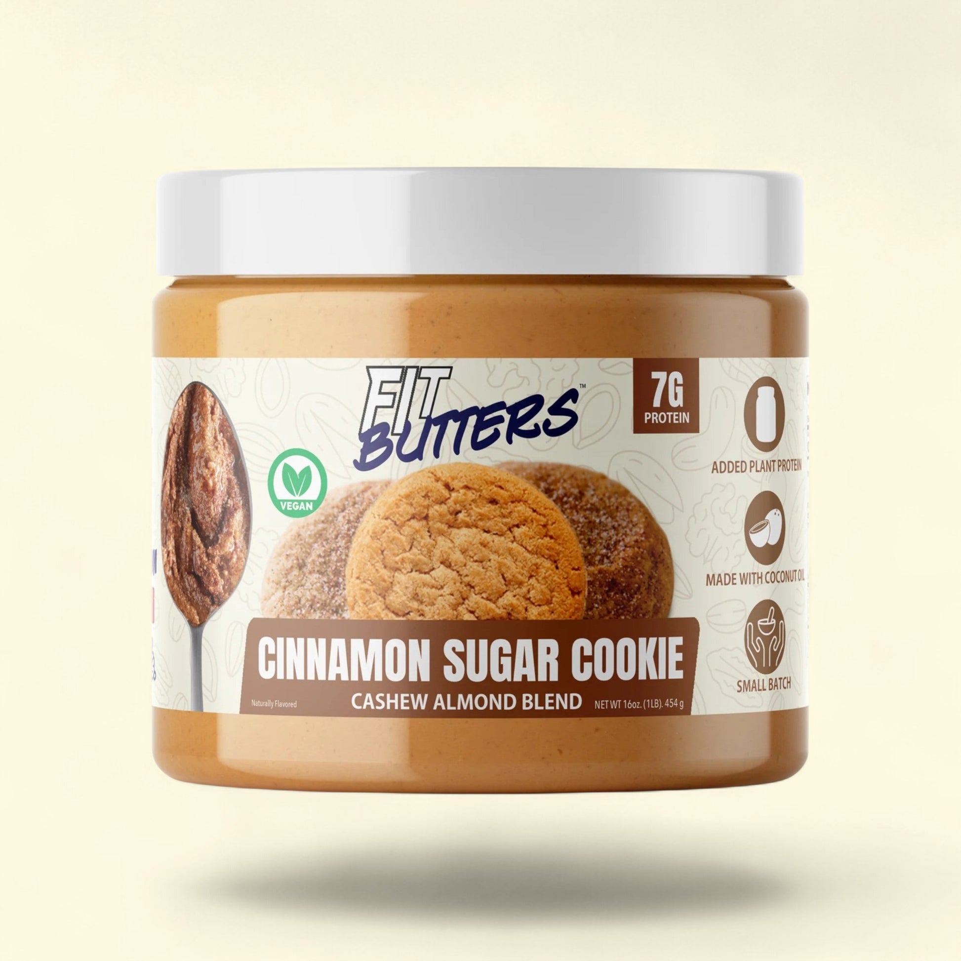 Fit Butters Cinnamon Sugar Cookie Cashew Almond Butter, Vegan, 16oz — authentic US product shipped worldwide by Treatspree