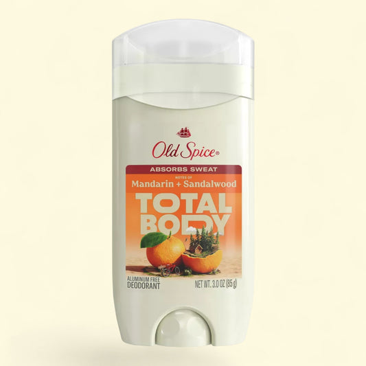 Old Spice Total Body Deodorant, Mandarin + Sandalwood Scent, 3 oz