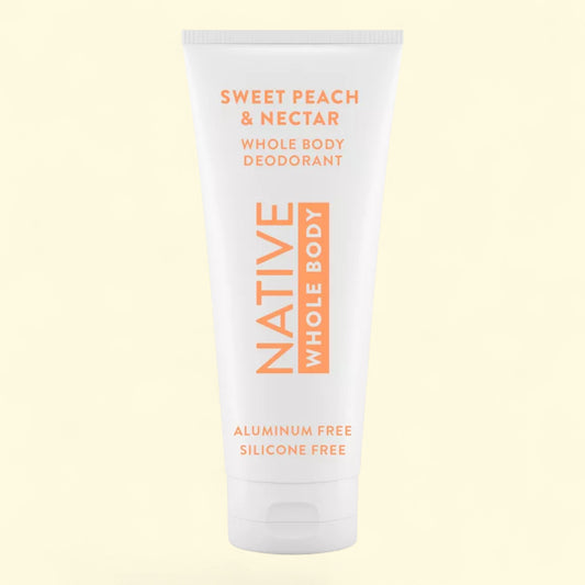 Native Whole Body Deodorant Invisible Cream, Sweet Peach & Nectar, 3 oz