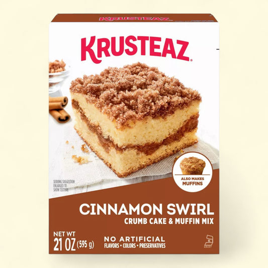 Krusteaz Cinnamon Swirl Crumb Cake and Muffin Mix, 21 oz