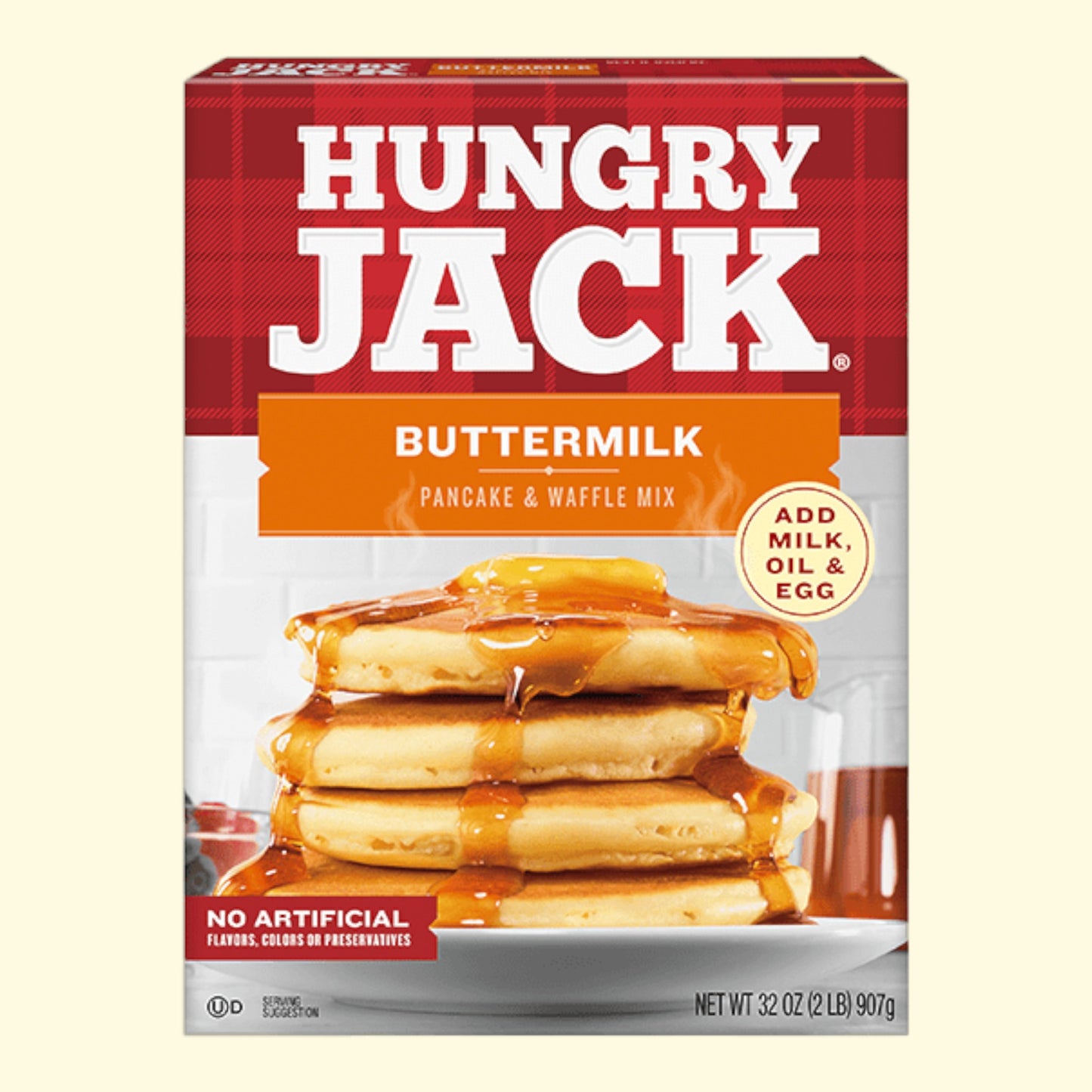 Hungry Jack Buttermilk Pancake & Waffle Mix packaging