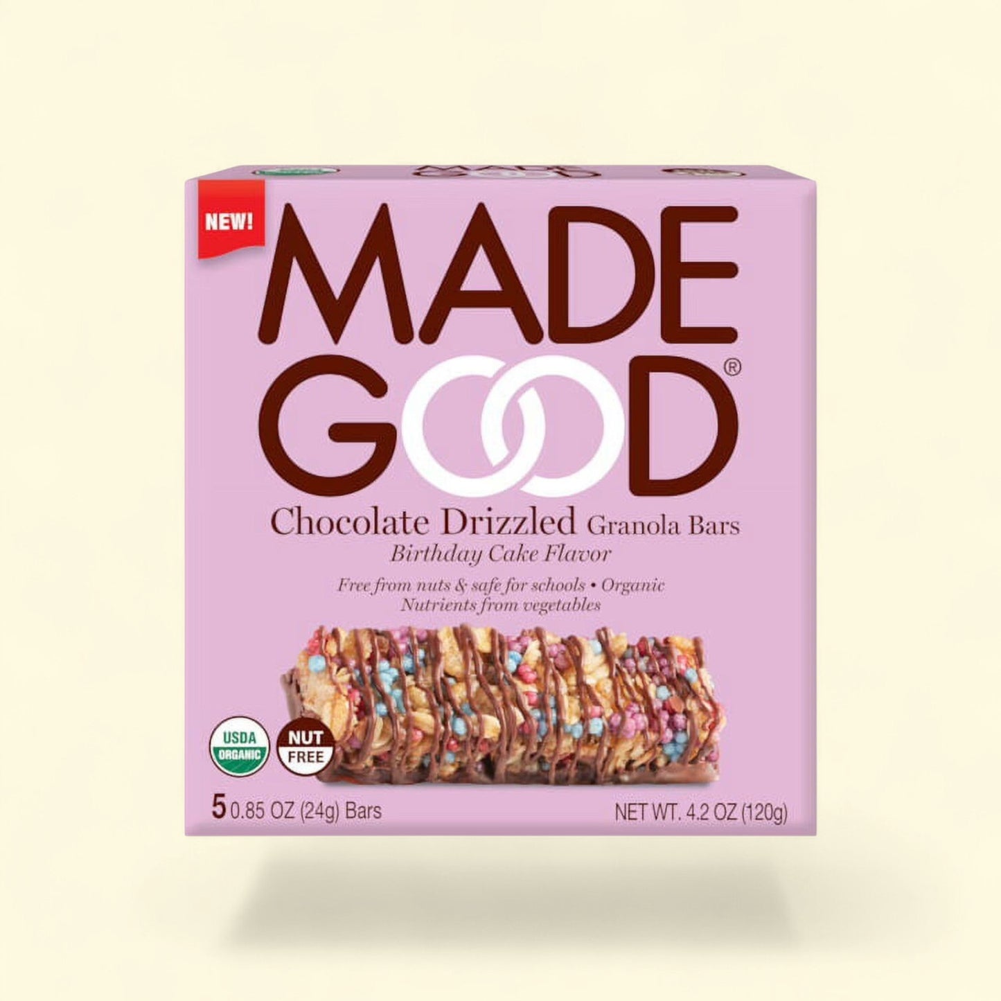 MadeGood Granola Bar, Birthday Cake - 5ct / 4.2oz — authentic US product shipped worldwide by Treatspree
