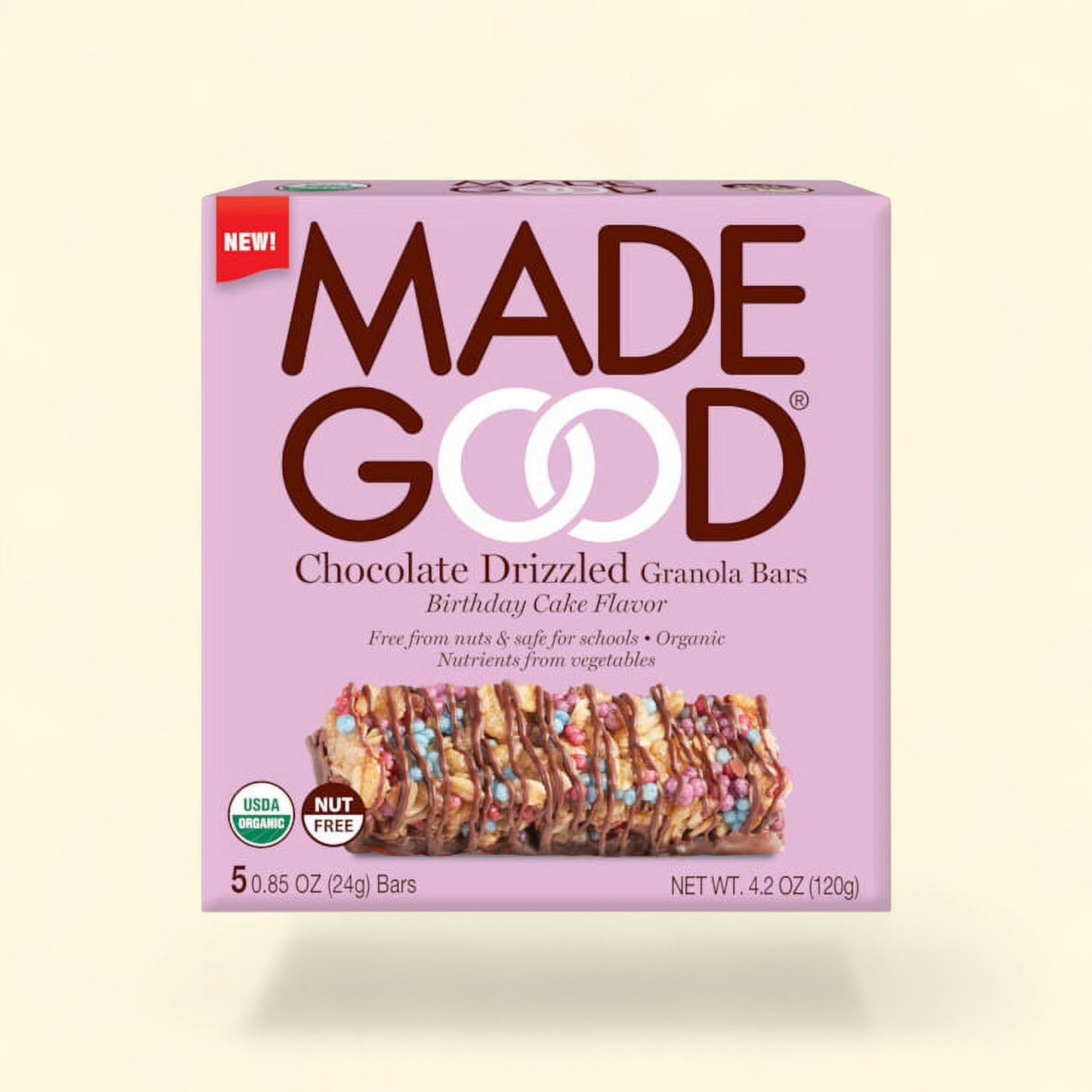 MadeGood Granola Bar, Birthday Cake - 5ct / 4.2oz — authentic US product shipped worldwide by Treatspree