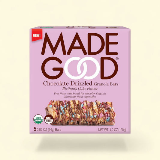 MadeGood Granola Bar, Birthday Cake - 5ct / 4.2oz — authentic US product shipped worldwide by Treatspree