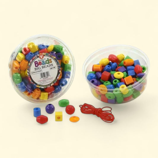 Grosses perles avec cordon, 450 g, lot de 100