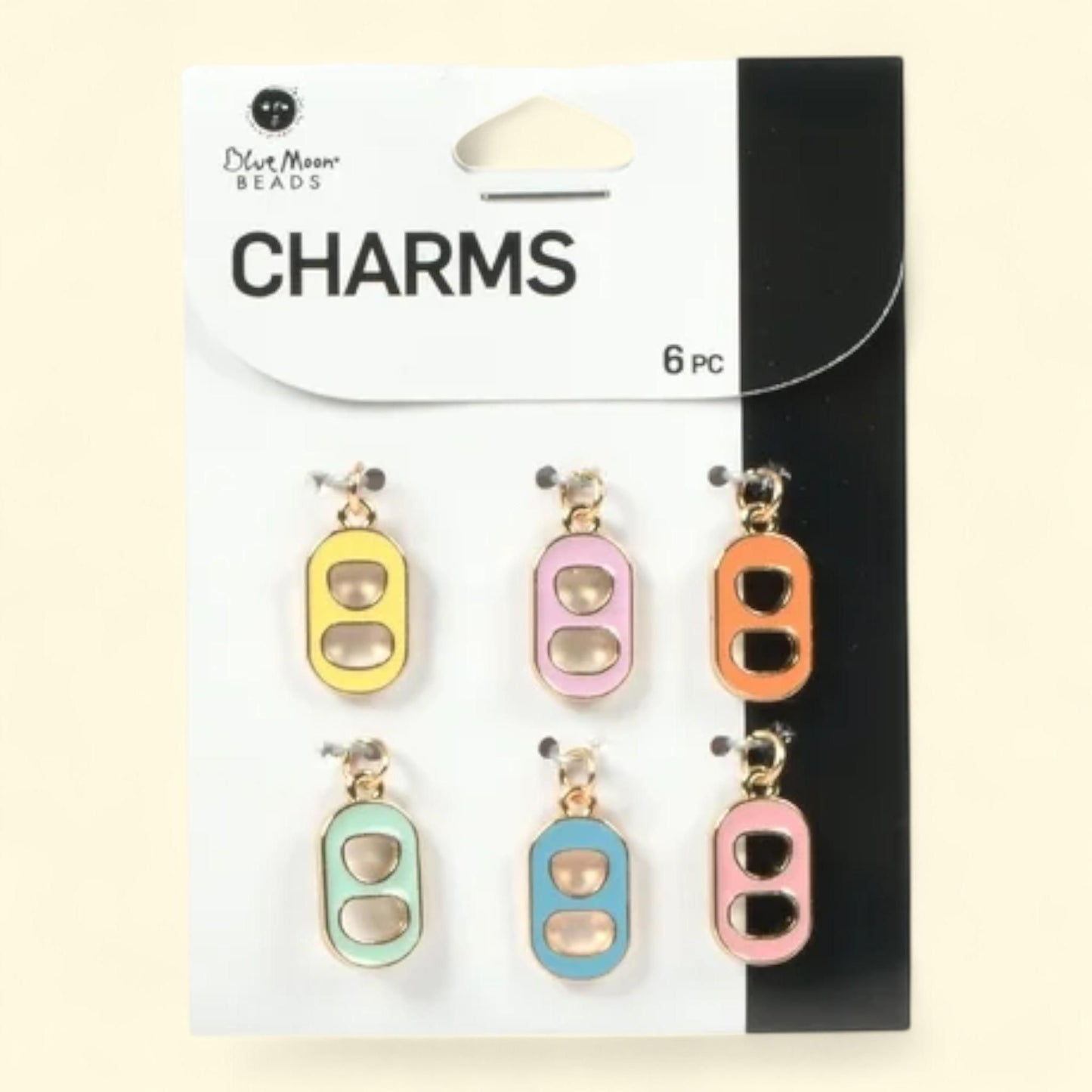 Blue Moon Beads Pop Tab Alloy Charms, 4 pcs