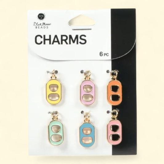 Blue Moon Beads Pop Tab Alloy Charms, 4 pcs